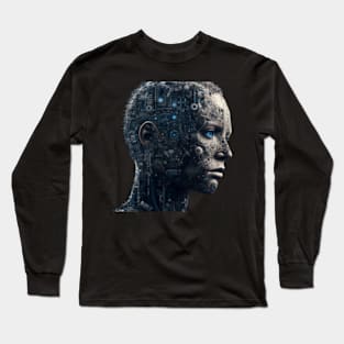 Half Human Half Robot I Your Worst Enemy Sticker Long Sleeve T-Shirt